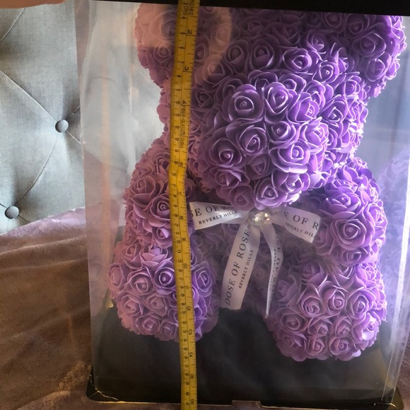 DOSE OF ROSES PURPLE ROSE TEDDY BEAR - Picture 6 of 8